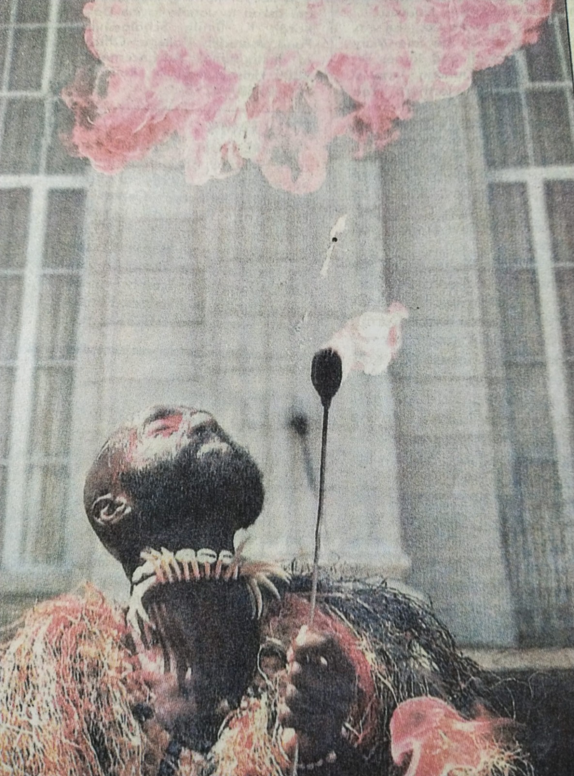 An artist in the foreground painting vibrant brush strokes on a canvas while simultaneously dancing, with trails of colorful paint and movement captures surrounding them, symbolizing the fluidity of artistic expression through time.